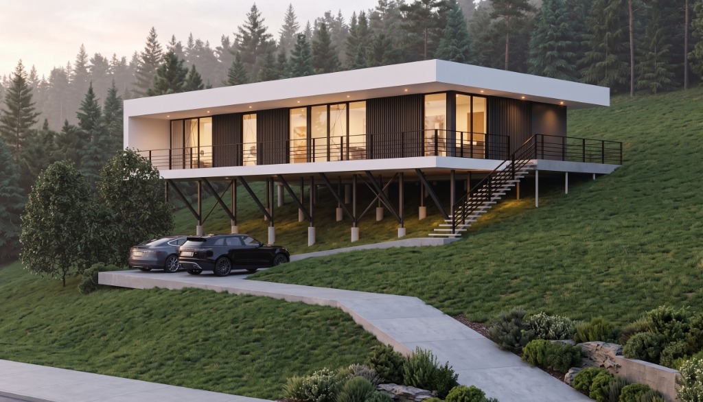 Проект Height — консольная вилла на склоне 280 м²